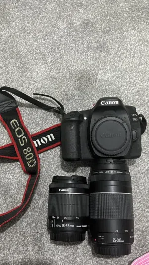 Canon EOS 80D 24.2MP DSLR Camerawith 18-55mm & 75-300mm Lenses with bag