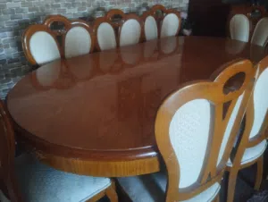 طاوله سفرا خشب زان مع 8كراسي