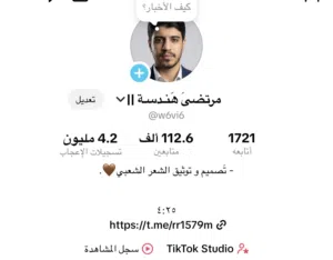حساب تيك توك للبيع الحساب متفاعل جداً ومشاهدات بلـ ملايين و متابعين حقيقين
