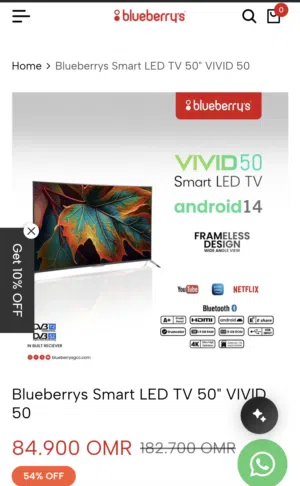 Blueberrys VIVID 50" Smart LED TV – 4K