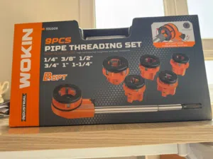 Wokin 9 PCS PIPE THREADING SET (INDUSTRIAL)  مجموعة أدوات لولبة الأنابيب من ووكين - 9 قطع SIYAB TRAD