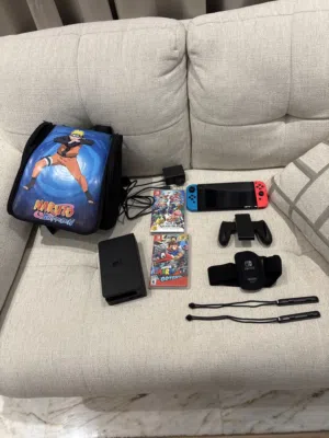 Full Nintendo switch set with bag and 2 games