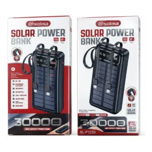 باور بانك شاحن موبايل متنقل سعة عالية 30000 شمسي او كهرباء اضائه LED شاشه شاحن Power Bank بور بنك