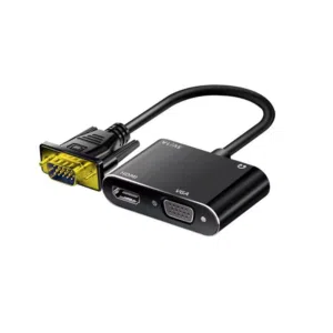 محول VGA إلى HDMI + VGA: شاشة مزدوجة عالية الوضوح / السعر شامل التوصيل