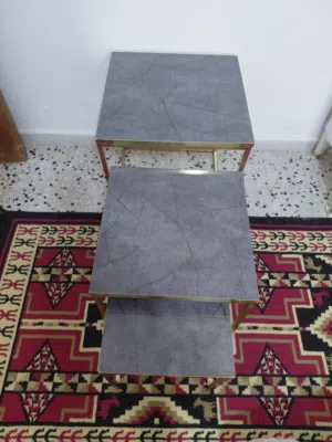 طاولات قهوة للصالون لون رصاصي