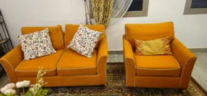 100KD Orange sofa set- Safat home