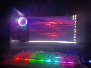 تجميعة قيمنق متكاملة PC مع شاشة وملحقاتها للبيع جاهز للعب)