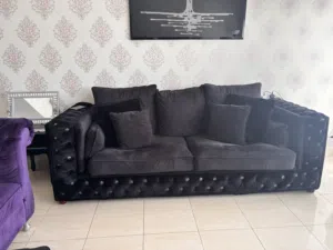 4 seater black sofa