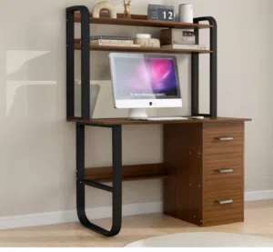 مكتب كمبيوتر بتصميم عصري BLACK OAK مع أدراج ورفوف تخزين يأتي مكتب الكمبيوتر BLACK OAK بتصميم عصري