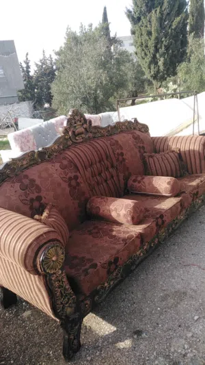 طقم كنب 7 مقاعد خشب زان ثقيل للبيع