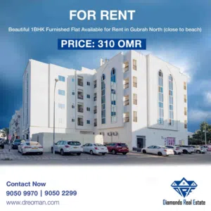 Beautiful 1BHK Furnished Flat Available for Rent in Gubrah North (close to beach)