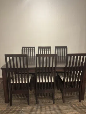 Dark Brown Dining Table With 6 Chairs