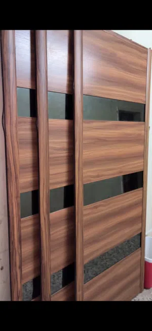 The closet doors are brand .