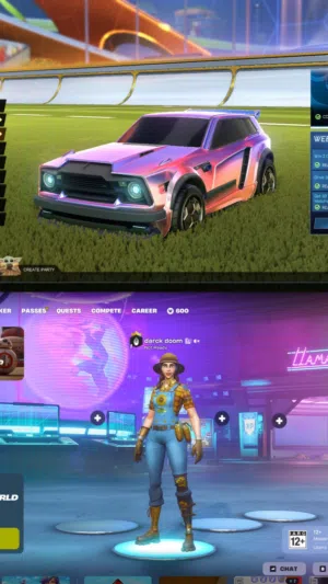 حساب فورتنايت و روكيتليغ مع بعض   fortnite& rocket league