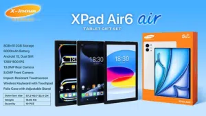 للبيع تابلت Xpad Air6 من شركة انوفا الالمانية بنظام الاندرويد مع كيبورد وماوس وبشاحن سريع تايبسي