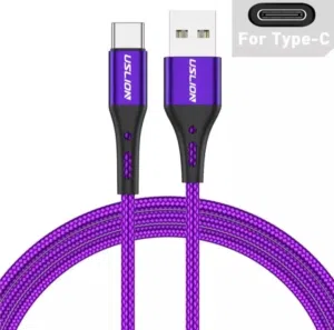 ش4وايرات شحن 3A USB من النوع C وMicro لهواتف Samsung S10 S20 و Xiaomi mi 11