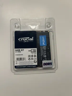 Crucial RAM 64GB Kit (2x32GB) DDR5 5200MHz (or 4800MHz) Laptop Memory CT2K32G52C42S5