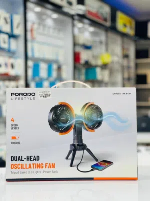 Porodo Lifestyle Dual-Head Fan in Muscat / Brand New