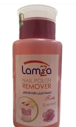Lamsa Rose Nail Polish Remover Pump 100ml – Easy Press Dispenser, Gentle & Effective Nail Cleaner