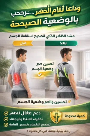 حزام الظهر والكتفين الاصلي يأتي بدعامات 4×4