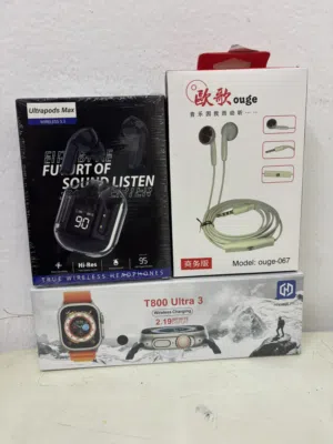 Bluetooth headphones+Smart watch+Headphones 3 item bd4.5 Folding table 5bd All brand new
