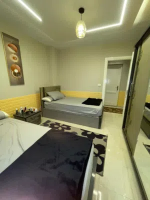 Code 1 - for rent -  Fully furnished - Madinty   شقة في مدينتي مفروش دور ارضي 135 متر + حديقة 40 متر