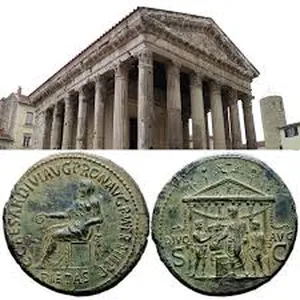 عملة من الامبراطورية الرومانية 44 قبل الميلاد