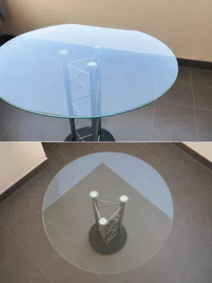 Big Elegant Round Glass Table – Modern Indoor & Outdoor Style