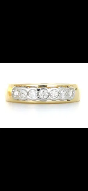 18 K yellow gold ring 0,35 ct natural diamond