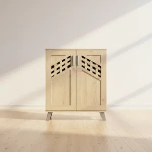 خزانة أحذية خشبية بابين بلون بلوط زورا - موديل SR-206 -2D