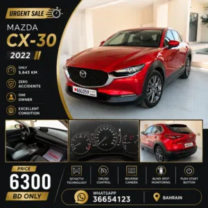 URGENT SALE TODAY 2022 Mazda CX-30  ONLY 5,643 KM  Zero Accidents  One Owner  Agency Condition