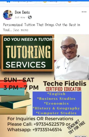Home tutoring: Grade 6 - 12 - English - Social Studies  - Business studies  - Economics