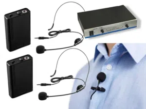 Dual Wireless Bodypack Microphones System (Lavalier - Lapel - Collar) Microphone (Made In China)