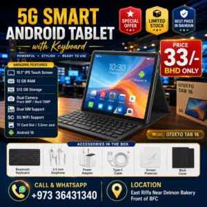 New 5G Smart Android Tablet with Pen 10 Screen Dual Sim 12GB RAM 512GB Storage With Keyboard+Cover