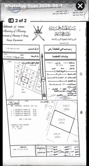 Residential Land for Sale in Muscat Manumah