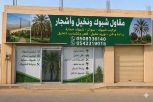 نخيل وجميع انواع الأشجار الزينه والمثمر جميع المقاسات والمواصفات