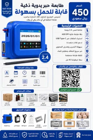 طابعة يدوية ذكية محمولة للطباعة على جميع الاسطح