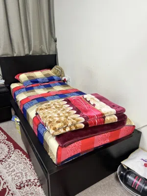 Single Bed with mattress and side table plus drawer under the bed