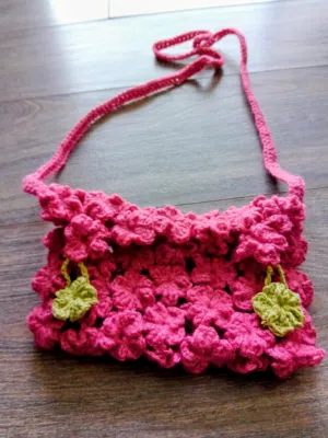 Crochet flower bag