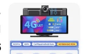 شاشة كاربلاي بها سيم كارت 4G