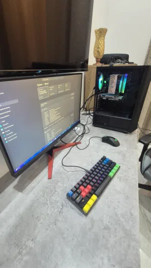 Black gaming pc setup included