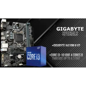 INTEL CORE i3 10100F 4 CORES 8 THREADS BUDGET GAMING CPU + GIGABYTE UD H410M V2 MOTHERBOARD BUNDLE