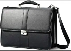Samsonite Leather Flapover Briefcase شنطه سامسونيت جلد طبيعي
