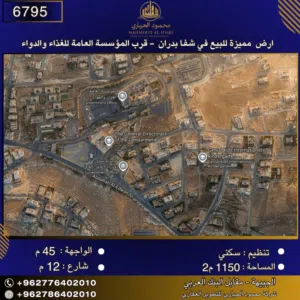 Residential Land for Sale in Amman Shafa Badran