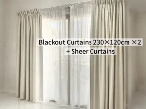 Perfect condition Blackout Curtains Set (Beige) 230×120cm ×2 + Sheer CurtainsAbu shagarah