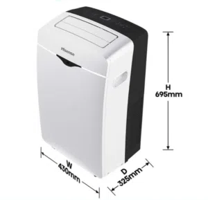 Hisense Portable Air Conditioner Compact 695mm Height, White (New)