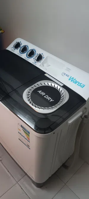 Wansa Twin Tub Washing Machine, 10Kg Washing Capacity, WTT100-WHM24C10 – White