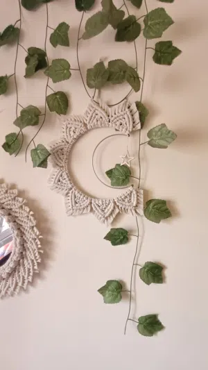 macrame moon wall hanging