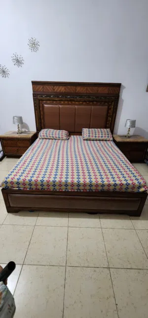 High quality King Size bed with real marble sides and dressing