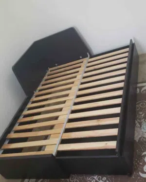 IKEA DAY BED WITH IKEA 1 MATTRESS BLACK COLOR